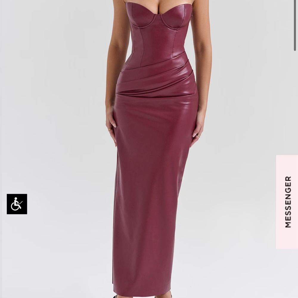 HOUSE OF CB BURGUNDY DRESS S
